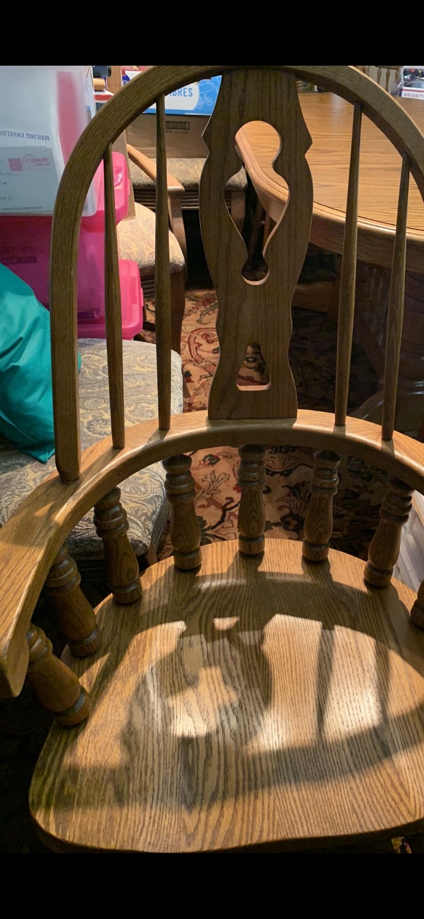 Dining Table Solid Oak w/one extension in excellent condition with Six(6) Arms Chairs asking only $1450. Obo today