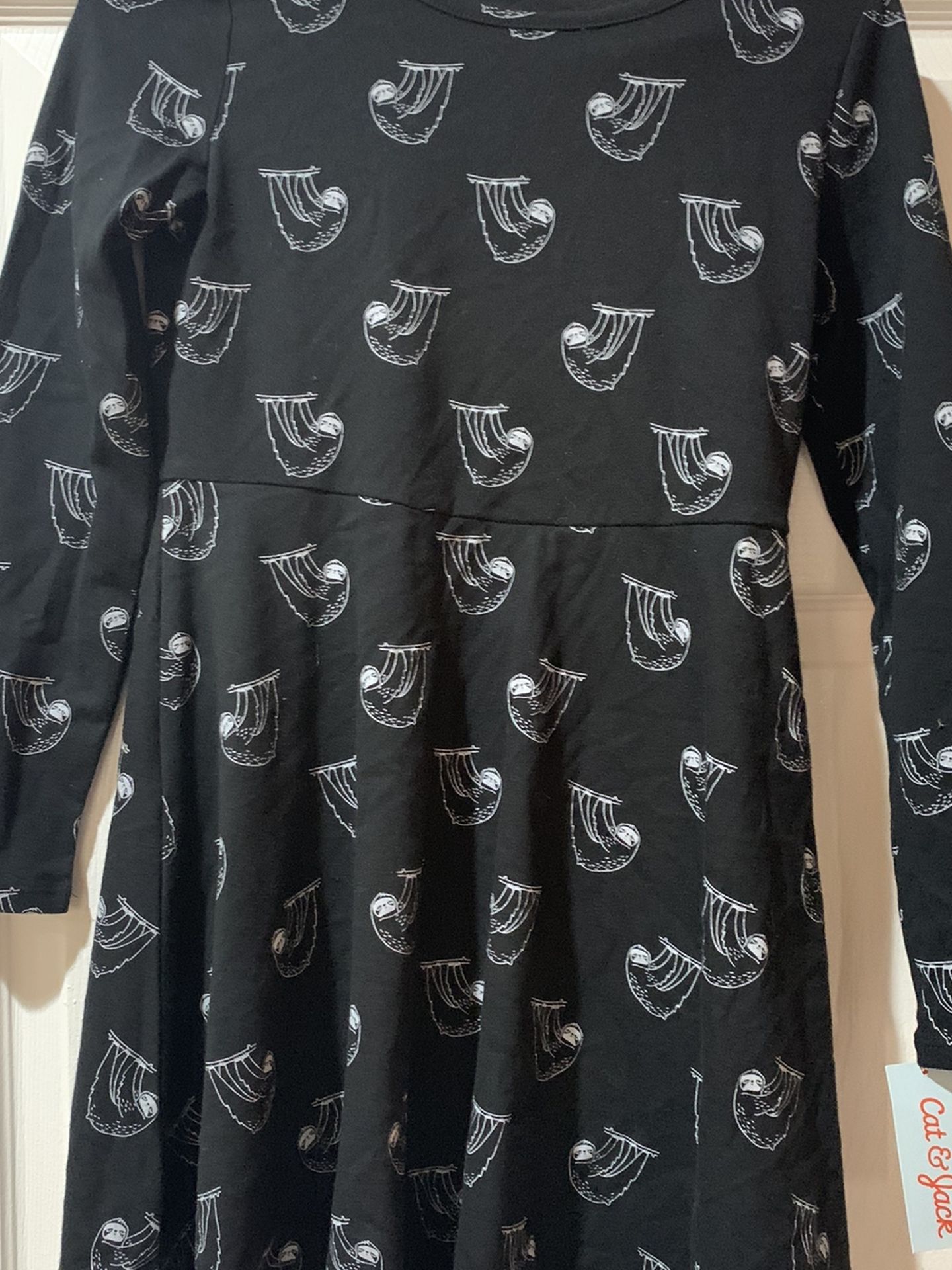 Girls Black Knit Unicorn Dress