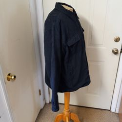 Men's Size Xl Haband Jacket Full Zipper with 4 Pockets  Navy Blue Polyester GUC Thumbnail