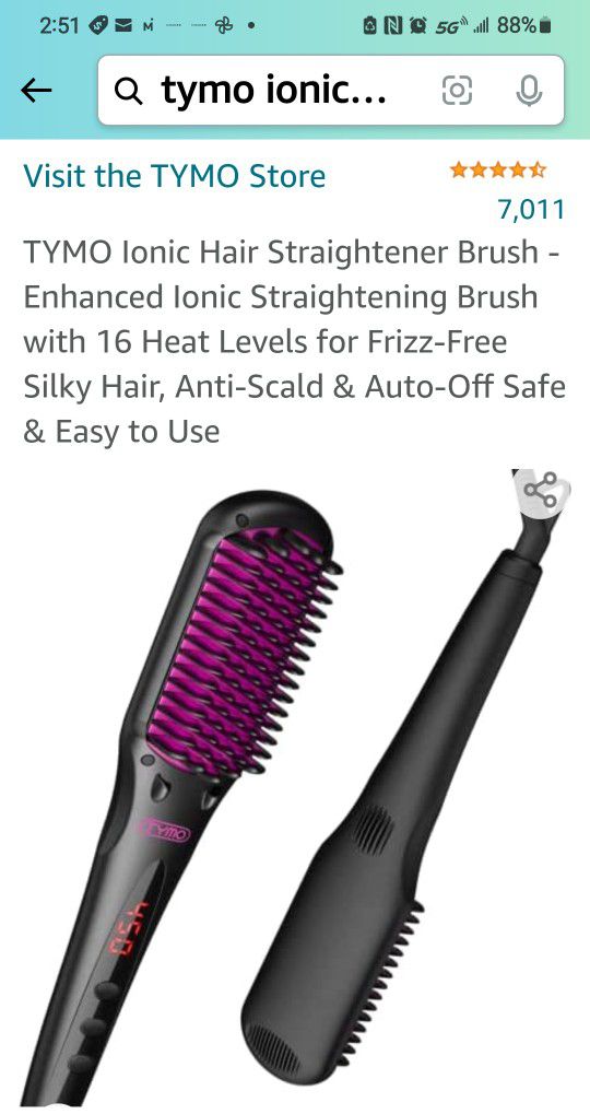 TYMO Ionic Hair Straightener Brush - Enhanced Ionic Straightening Brush

