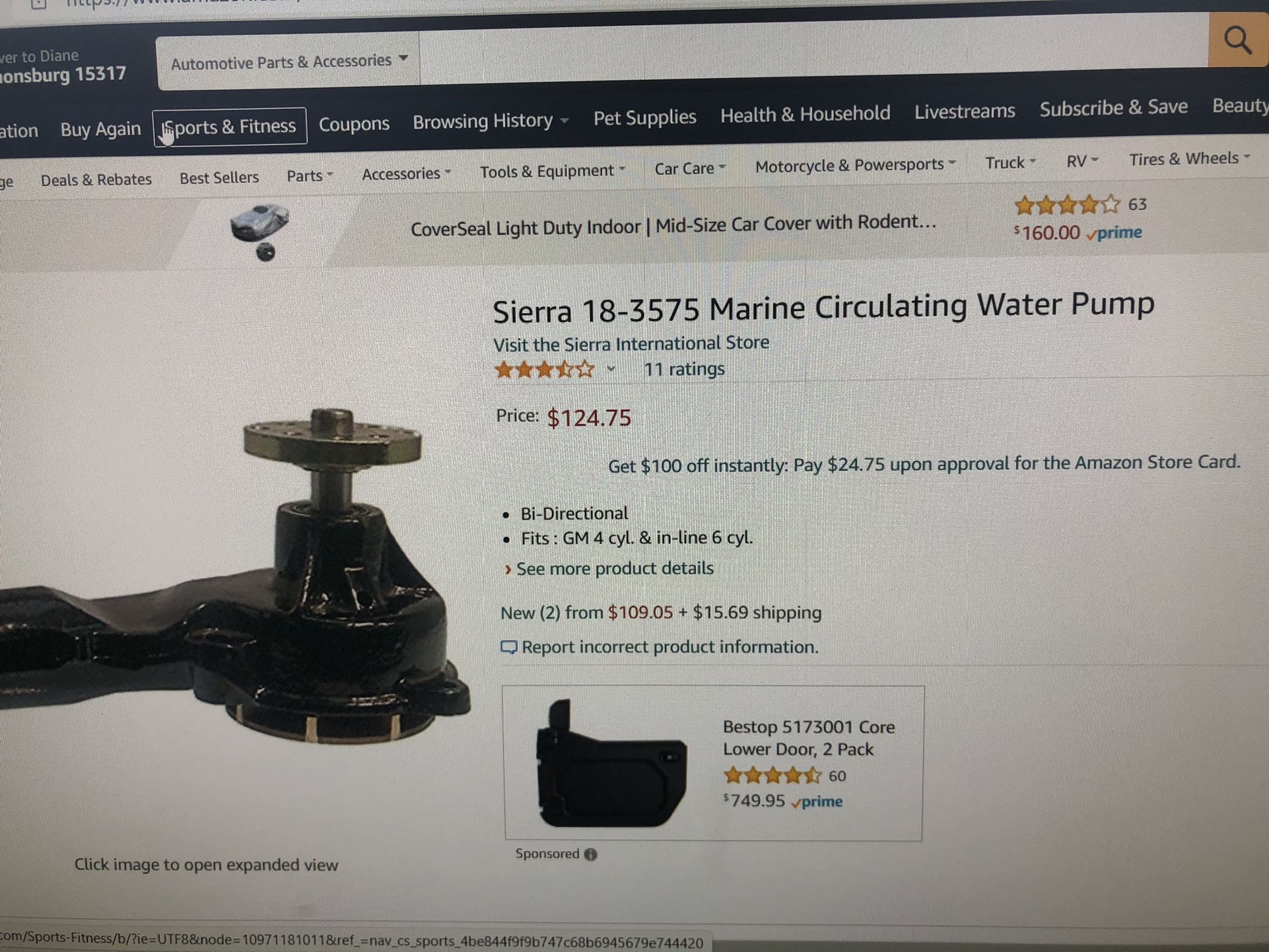 Sierra 18-3575 Marine Circulating Water Pump