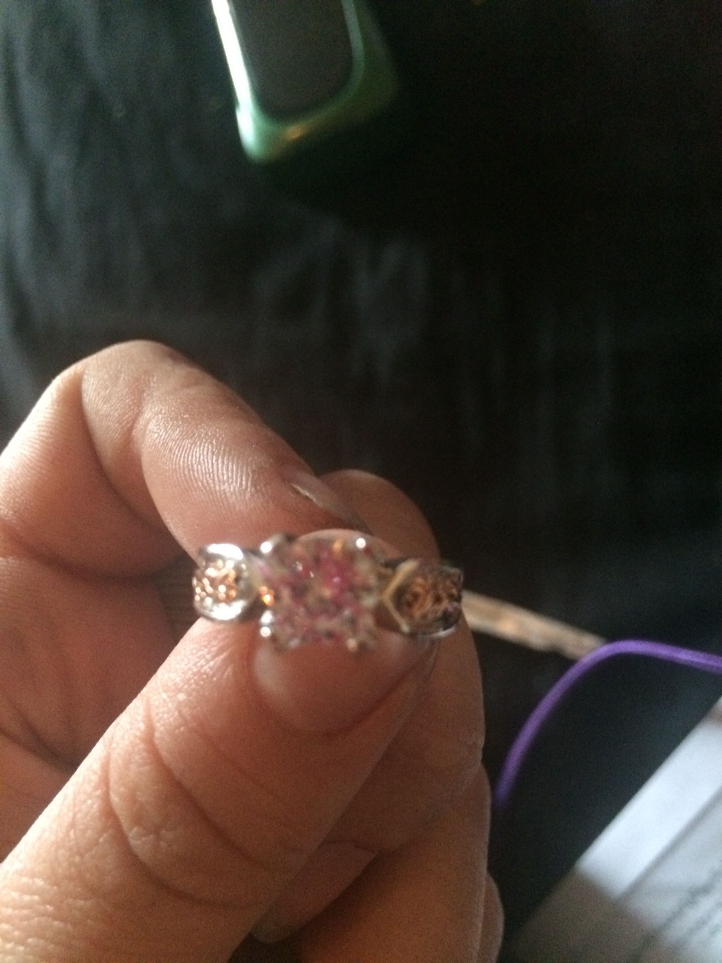 1/4 carat white topaz wedding/engagement ring set in sterling silver