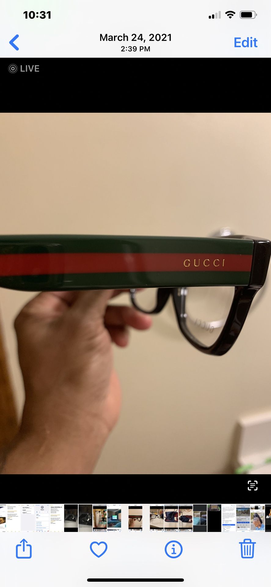 Gucci Glasses Authentic  $250