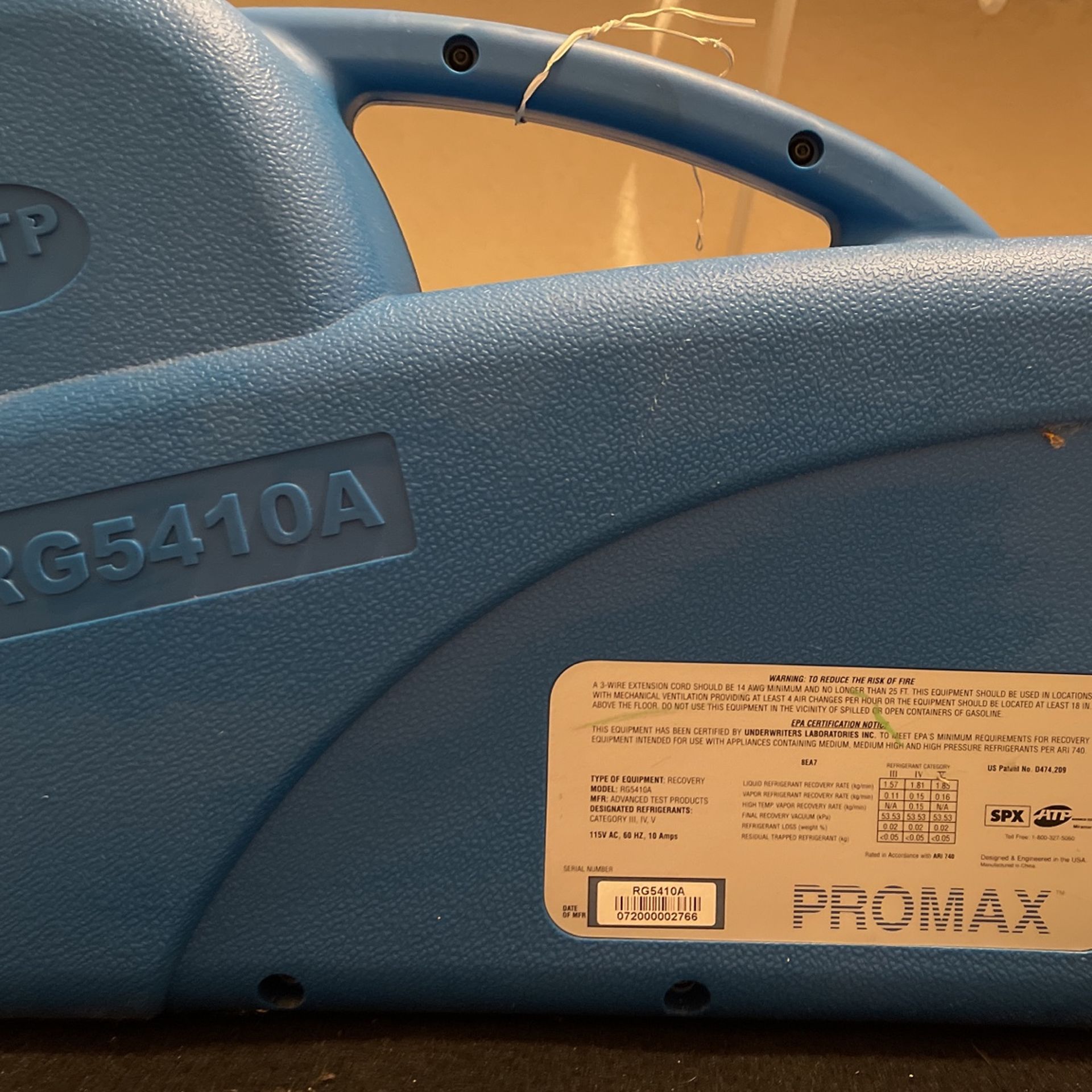 Freon Recovery Unit , Used Maybe Twice Excellent Condition.