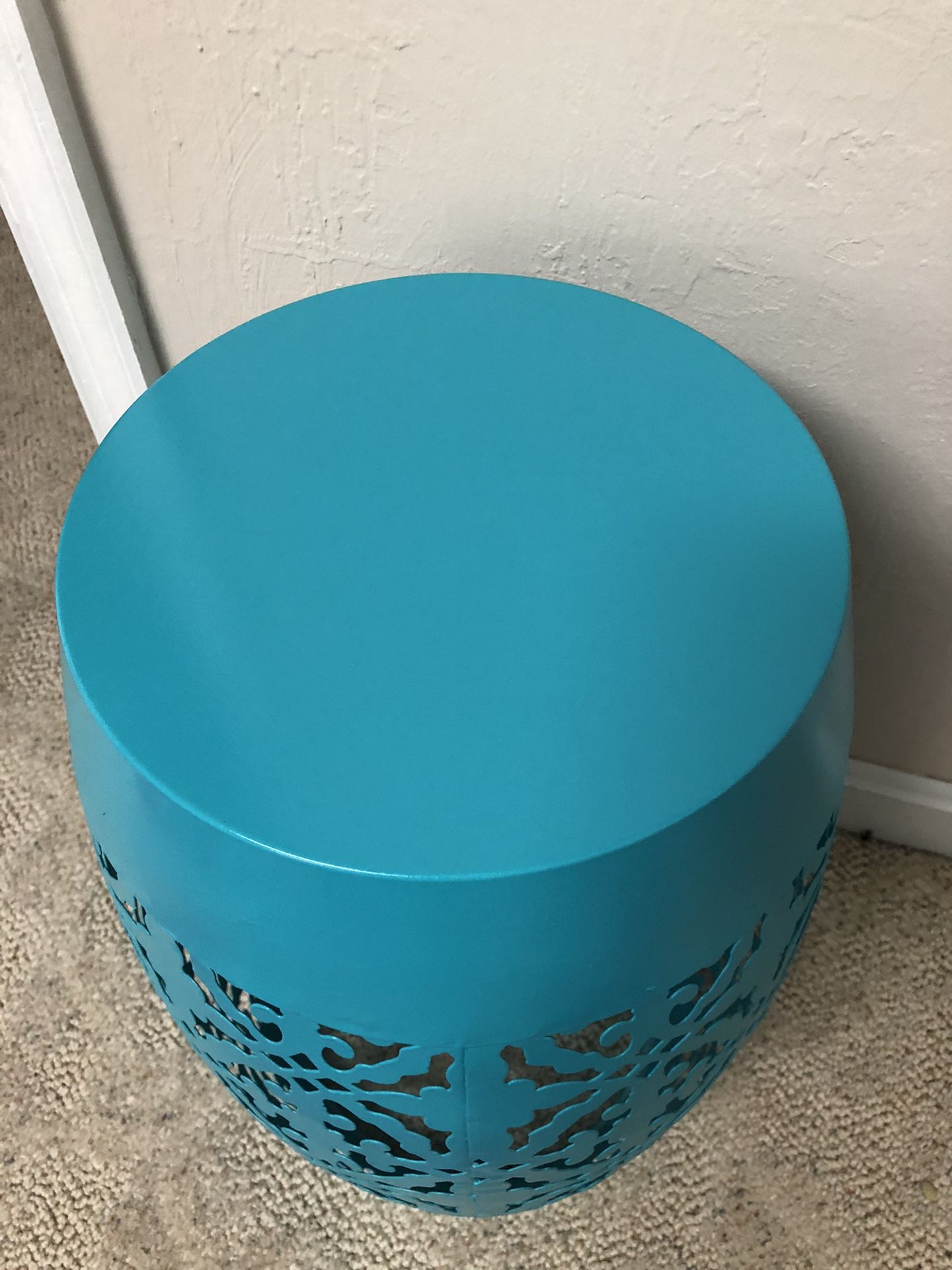 Seaside Turquoise Blue Plant Stand/ Side Table/ Garden Stool