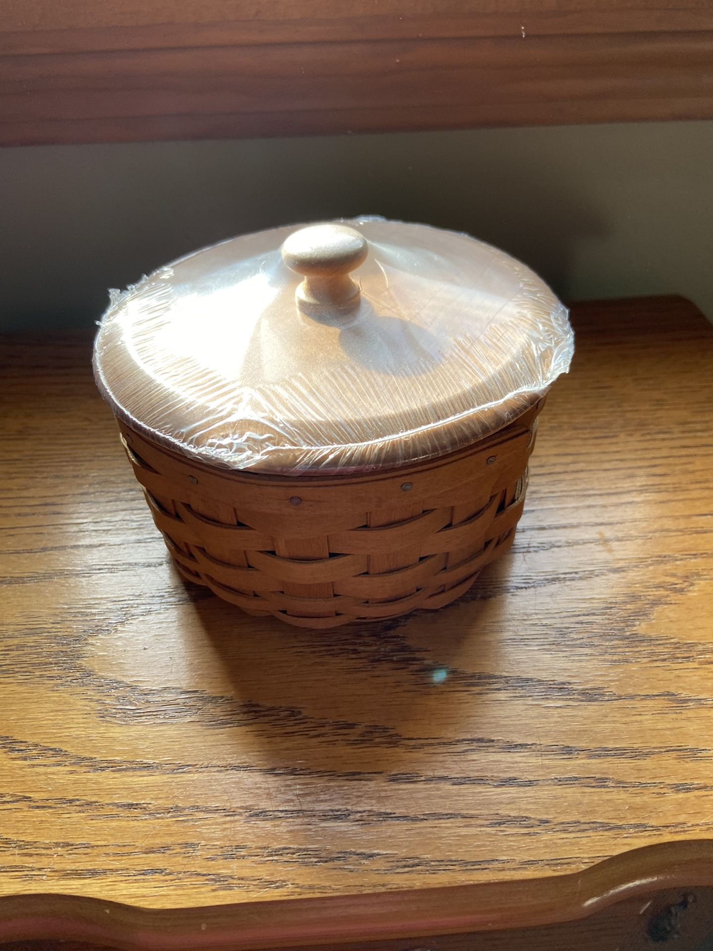 Longaberger Basket With Lid And Plastic Liner