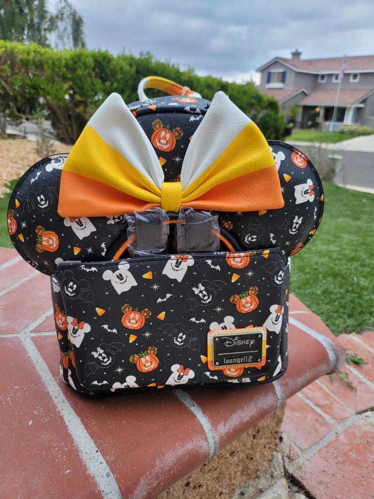 Mickey and Minnie Mouse Spooky Mini-Backpack and Ears Headband Set


