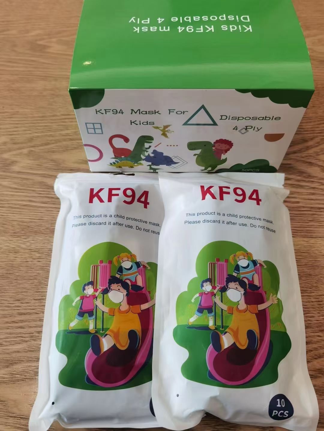 Kids KF94 Disposable Face Masks for Children Child Ages 4-12 Personnel Health Safety Protection 4 Ply Filter 