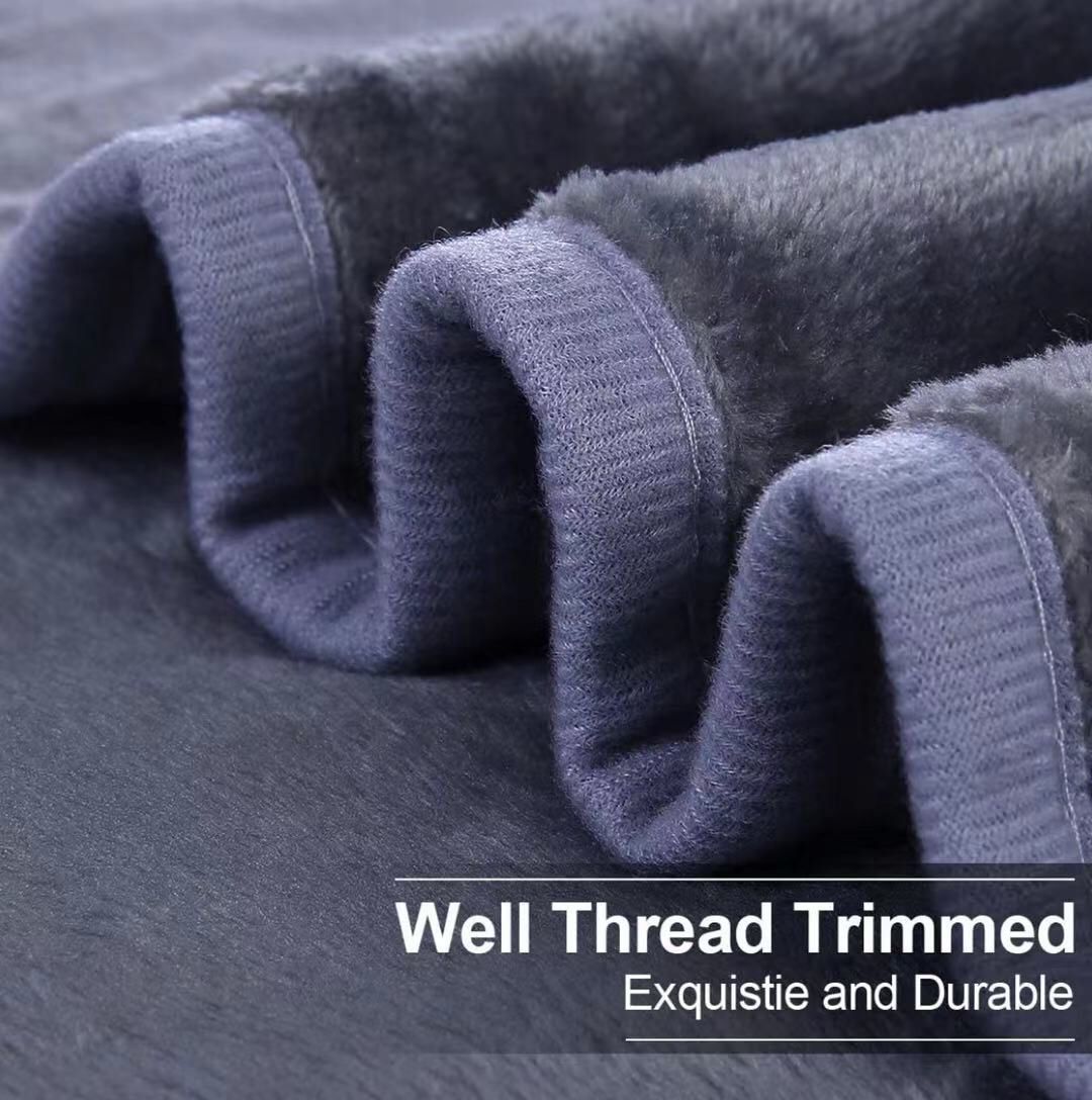 EASELAND Soft Queen Size Blanket All Season Warm Microplush Lightweight Thermal Fleece Blankets for Couch Bed Sofa,90x90 Inches,Dark Gray