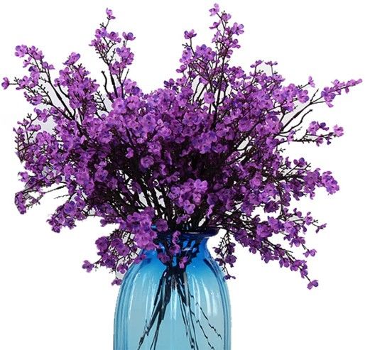 Cloth Artificial Flowers 6 Bundle European, Color: Purple-6pcs