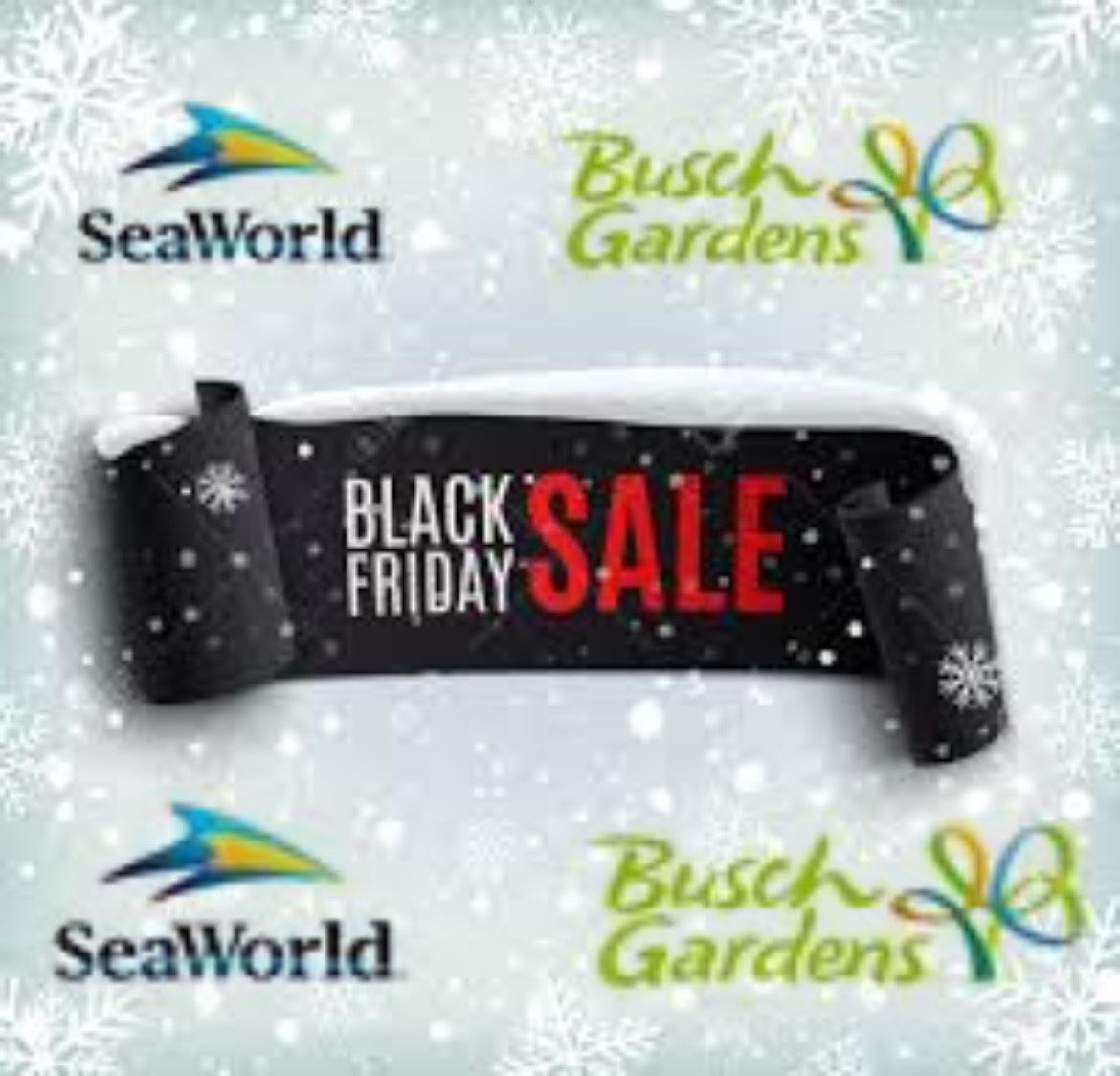 BLACK FRIDAY |  50% OFF | Busch Gardens & Seaworld 