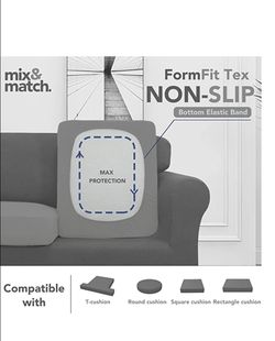 Mix & Match 4 Pieces Super Stretch Chair Couch Cover for 3 Cushion Slipcover Thumbnail