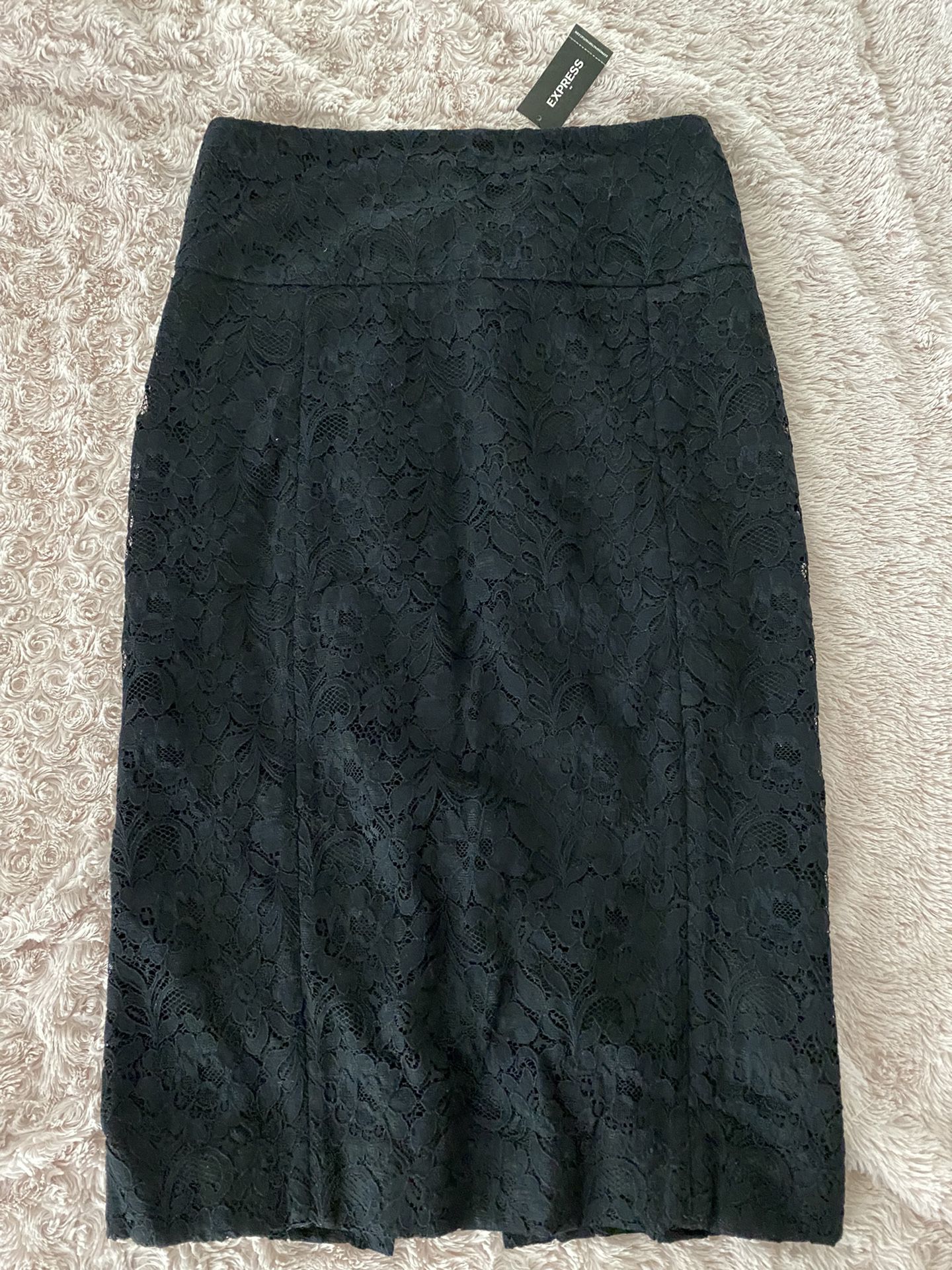 Express Black lace pencil skirt