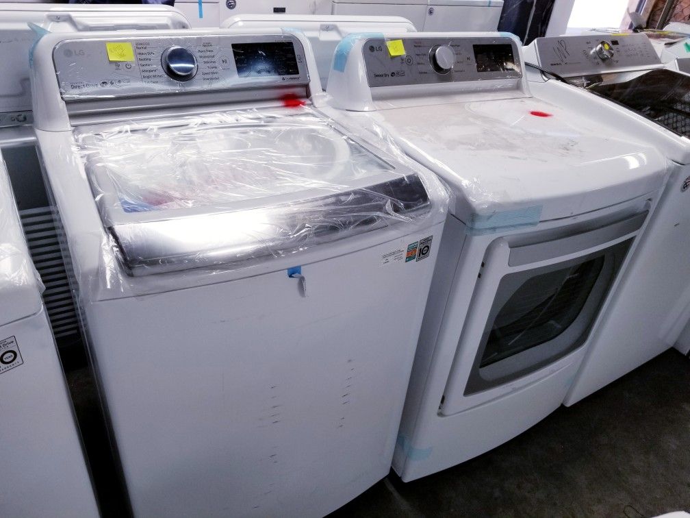 SET" LG"" WASHER AND DRYER (( BRAND NEW, SCRATCH AND DENT"" IS A