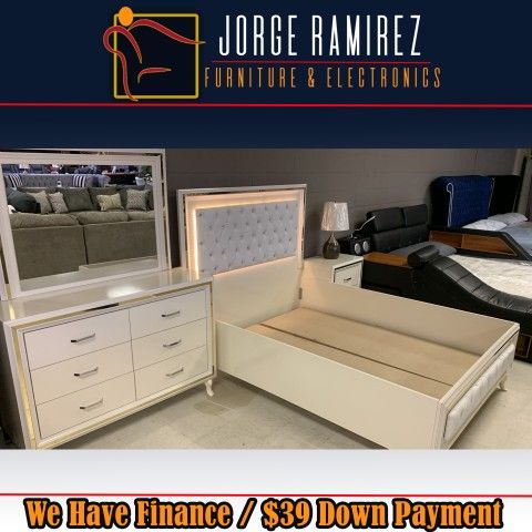 Atina mirrored bedroom set LED ๐4&5 pcs Queen/King ๐คNo Needed Credit Check ๐Free delivery next day ๐ฅ