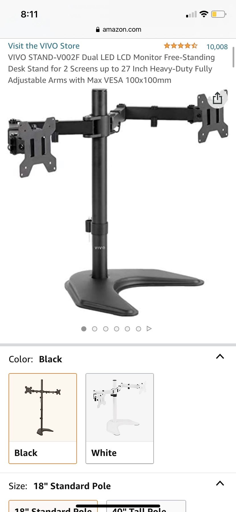 Dual Monitor Stand 27”