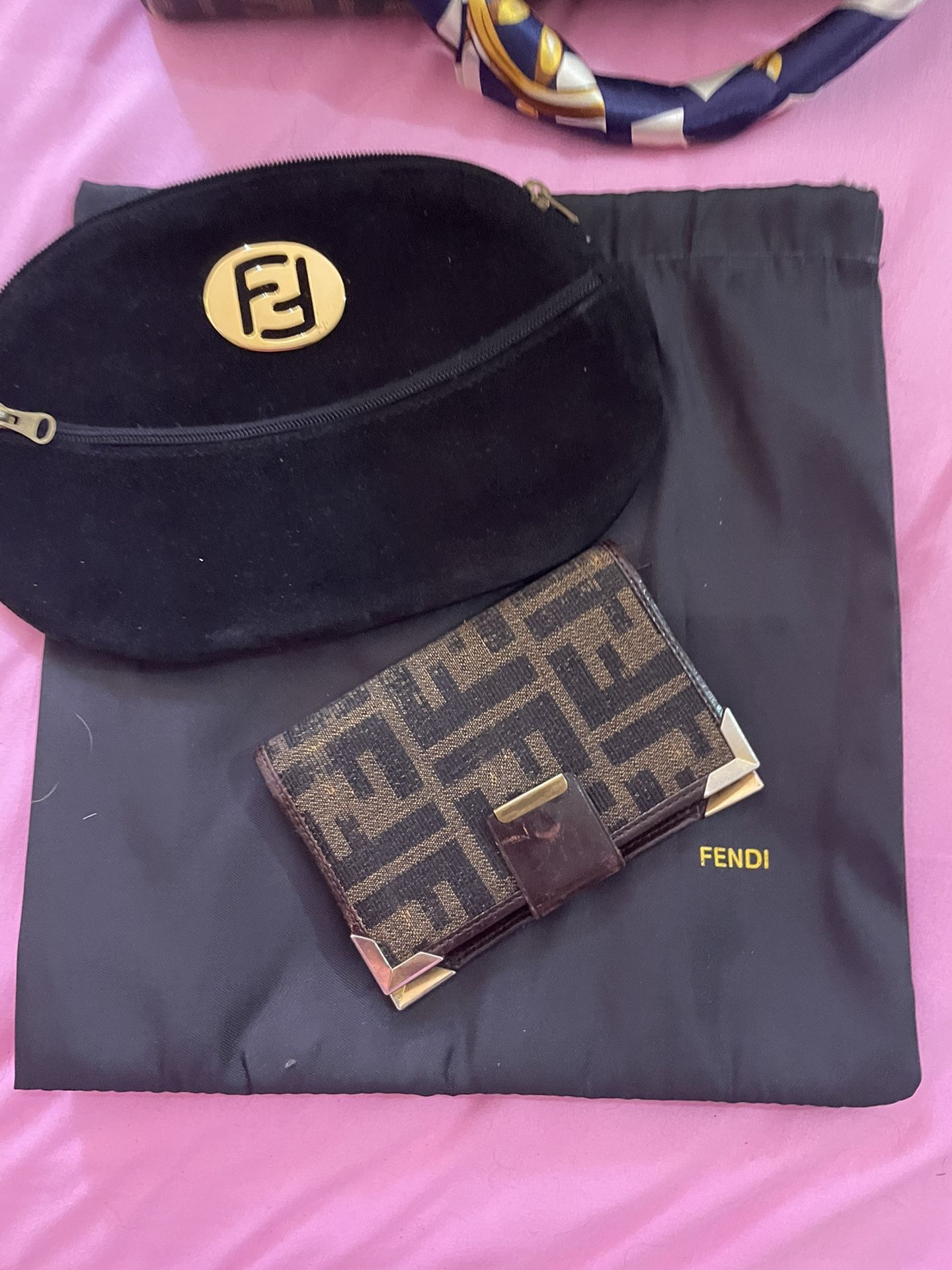 Vintage Fendi make up bag an address book