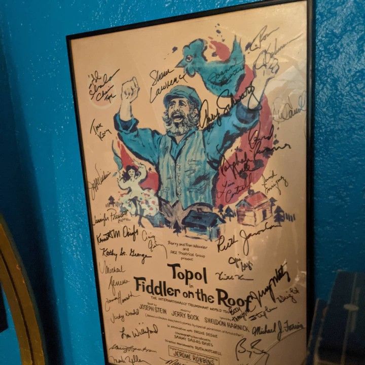 Fiddler On The Roof, Hand Signed Poster By Original Broadway Cast Members In Frame