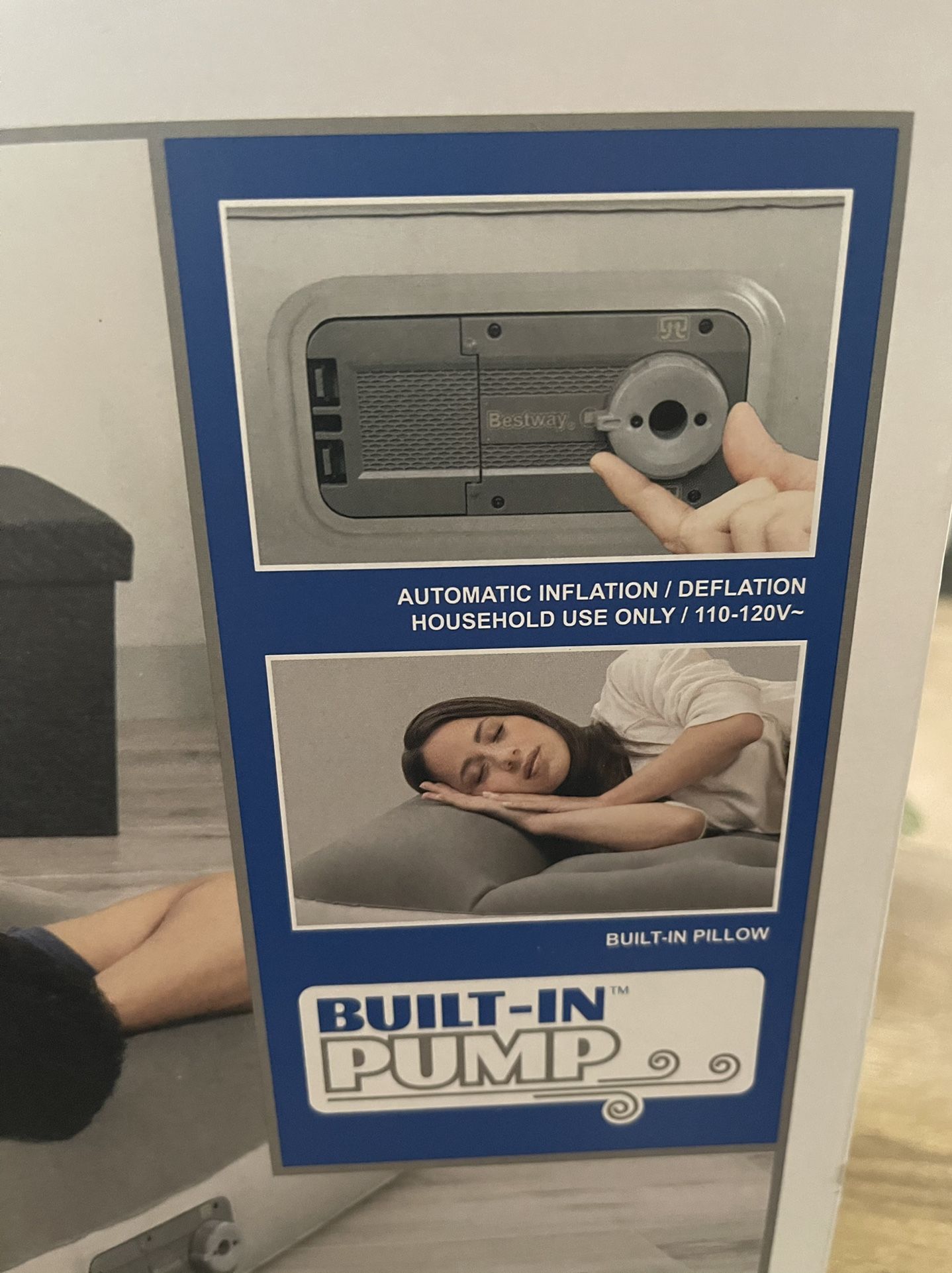 12” Air Mattress with built-in AC Pump ! Full Size new !