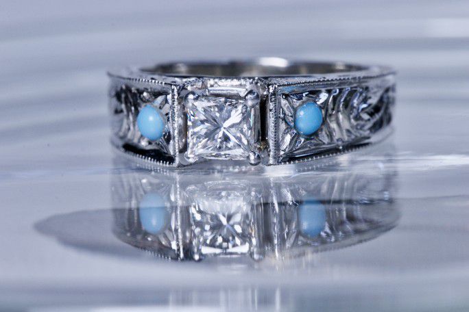 NEW .60ct VVS2/G PRINCESS CUT diamond solitaire wedding engagement 14K Appraised For $4875