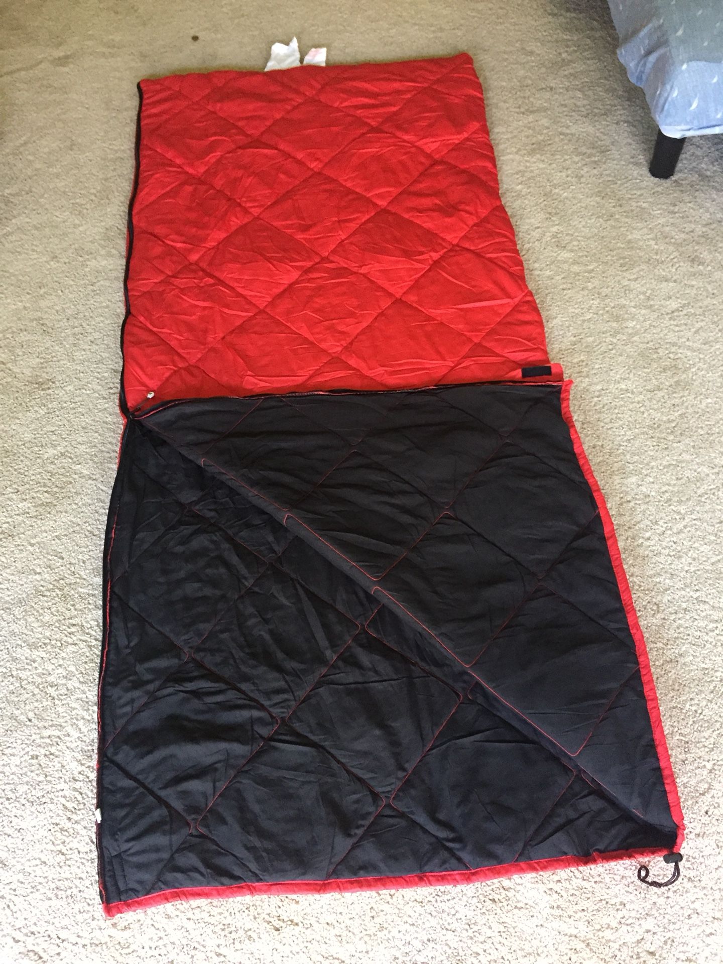 Camping set: 2 person camping tent, chair, sleeping bag, 2 person table setting