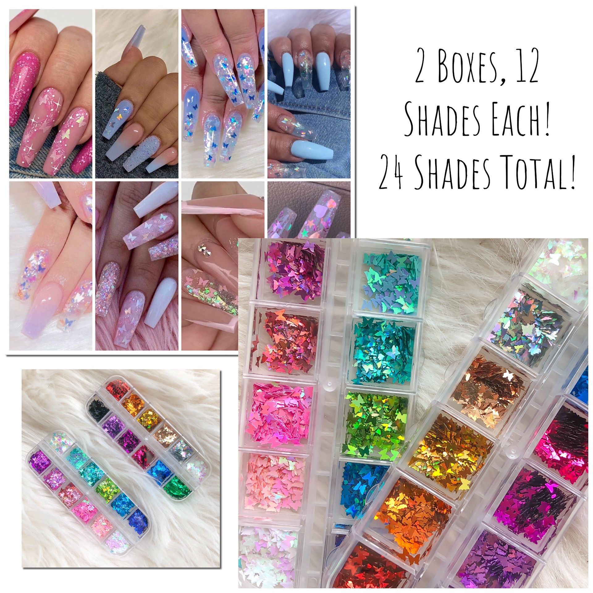 Butterfly Nail Art Glitter Sequins