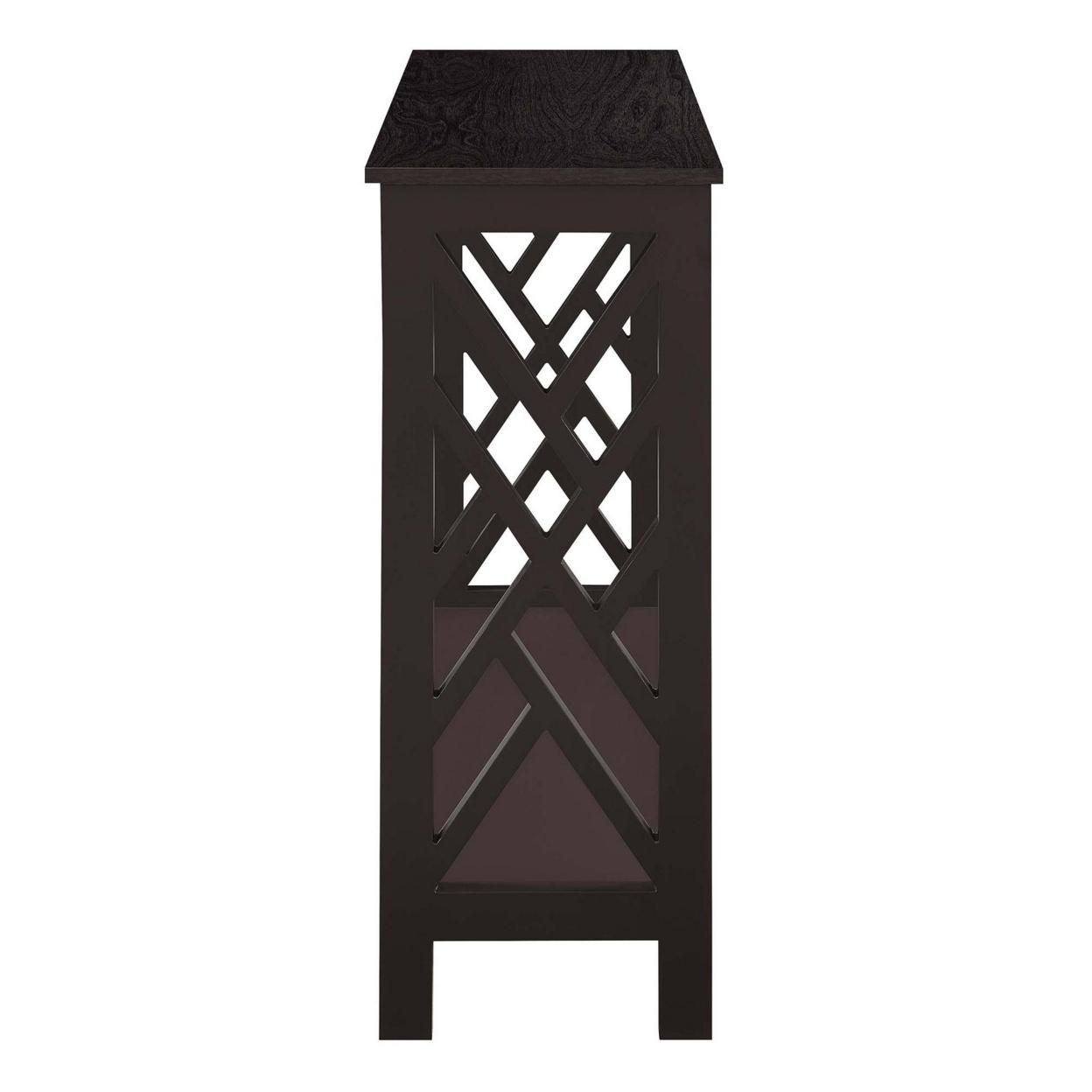Titan Console Table with Shelf, Espresso