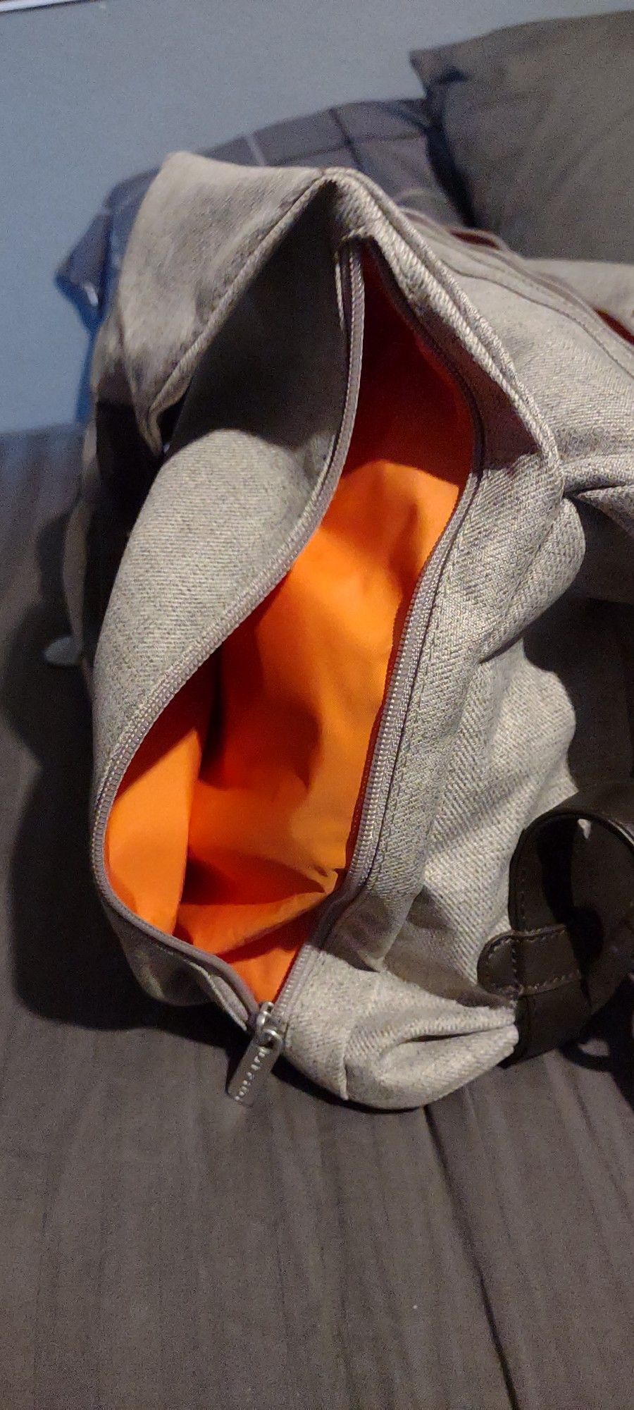 Brown And Orange Lassig Neckline Diaper Bag