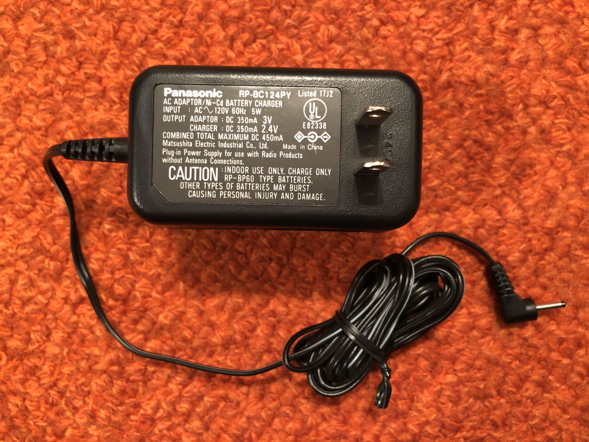 X2 Genuine PANASONIC RP-BC124PY AC Power Supply Charger for RP 