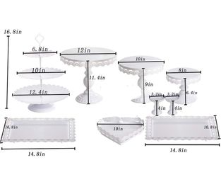 Wedding And Party  Cake Stand And Pastry Trays 9pcs Thumbnail