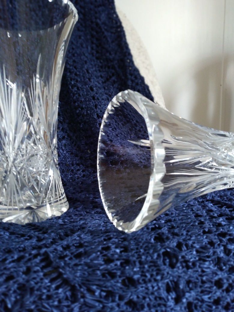 Set Of Genuine Crystal Vases. 