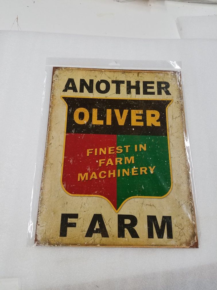 Oliver farm tractor equipment metal sign