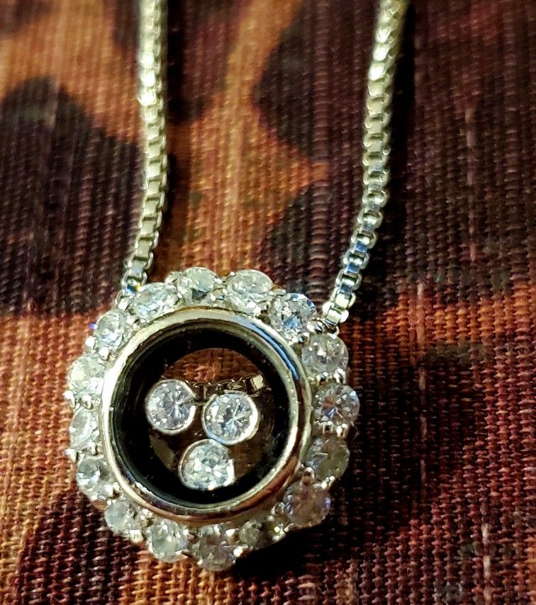 CZ Pendant W/ STERLING SILVER CHAIN
