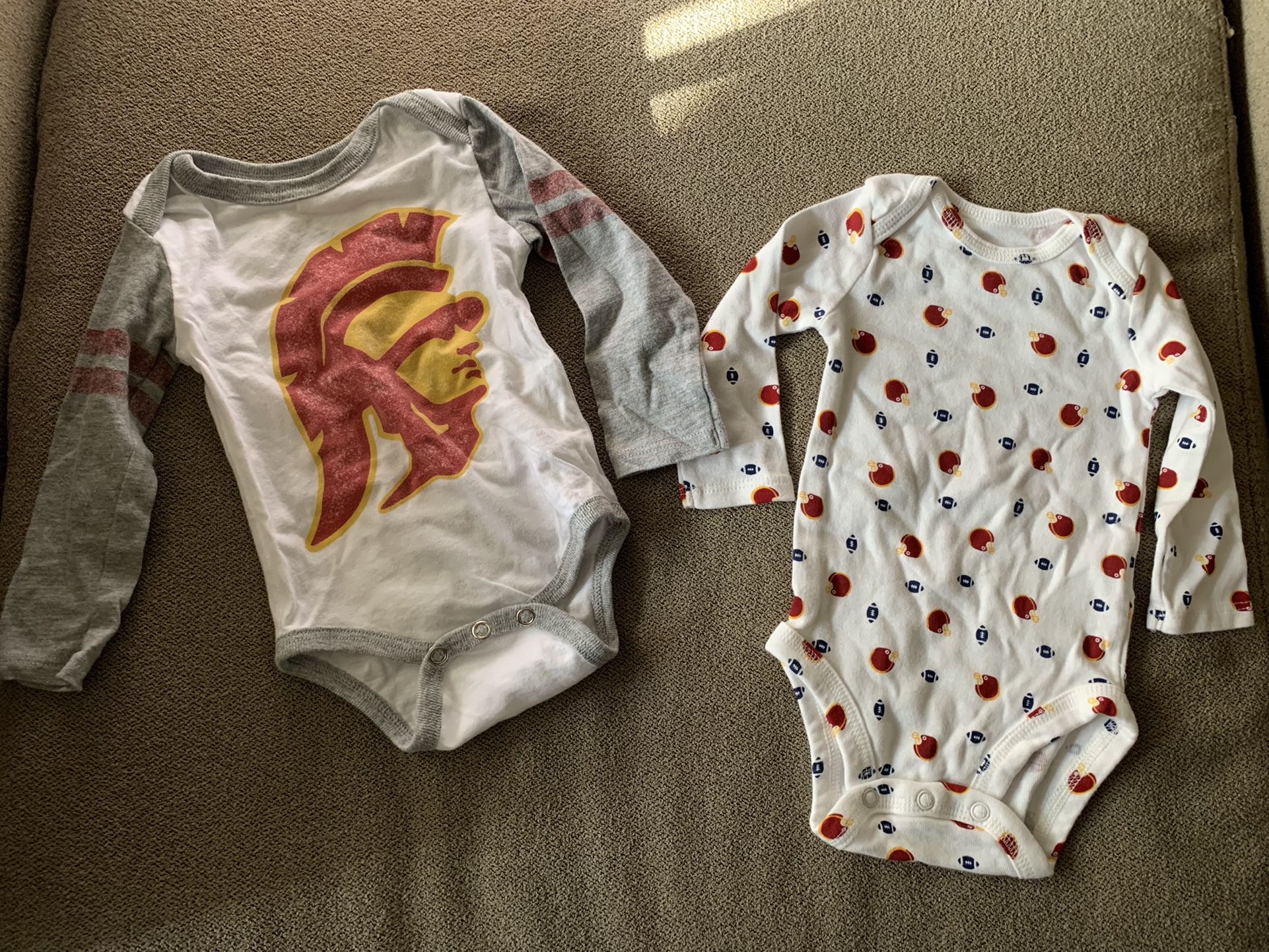 USC Trojans Baby Long Sleeve Onesies (size 3 Months)
