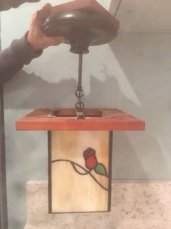 Craftsman Style Stained Glass Light Fixture  Thumbnail