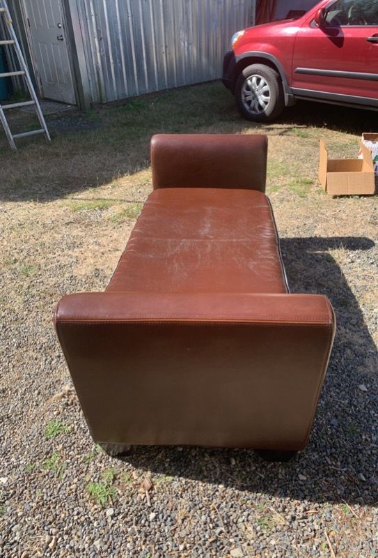 Brown Recamier/Backless Couch