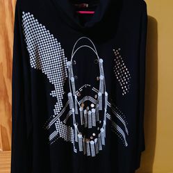 Black With Silver blouse , Size L-XL. Might Help To Deliver Locally  Thumbnail
