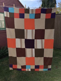 Up cycled cashmere throw blanket Thumbnail