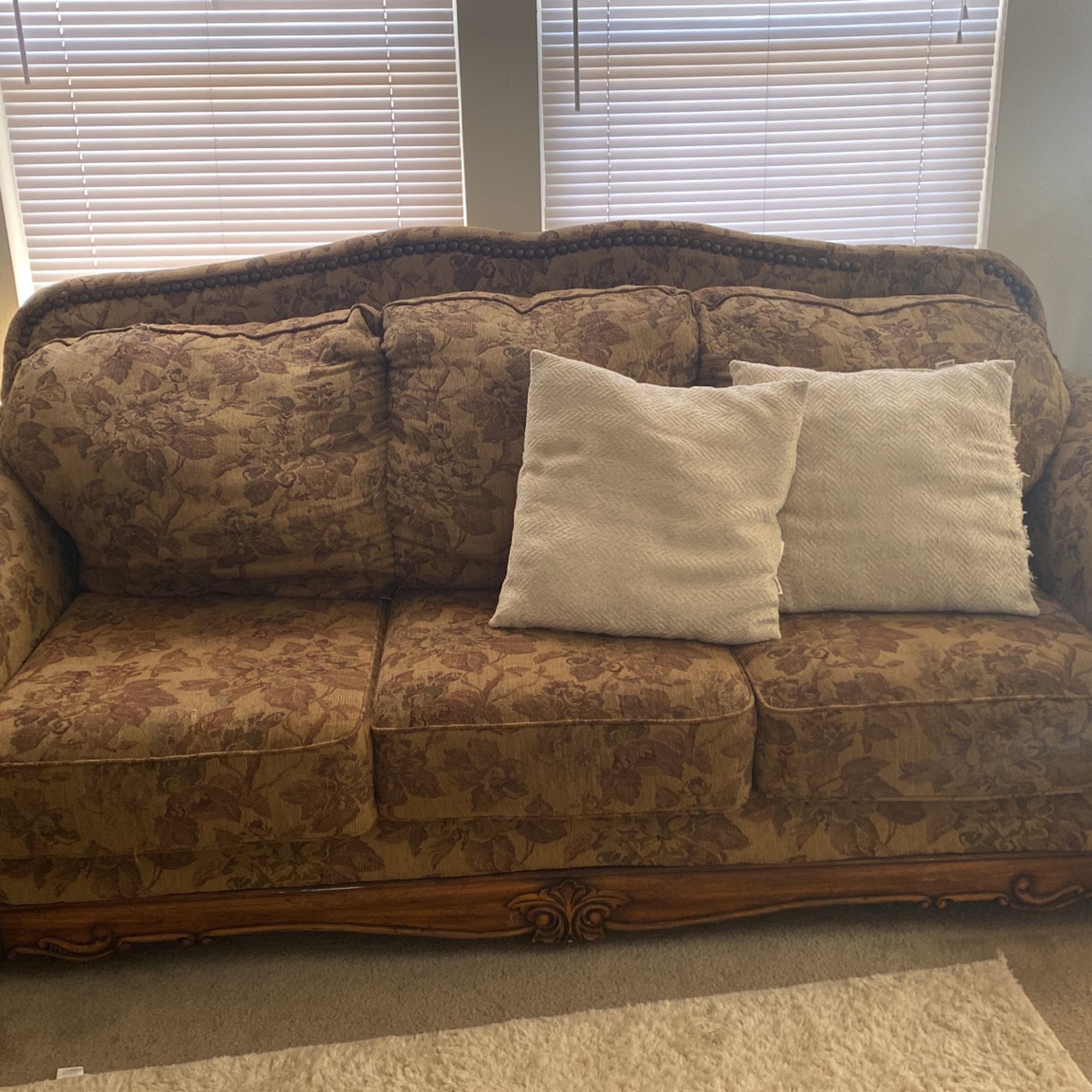 Couch Set With White And Original Pillows 