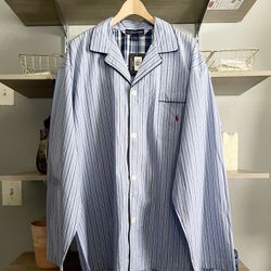 New! Mens Polo Ralph Lauren Pajama Shirt button down. Size L Thumbnail