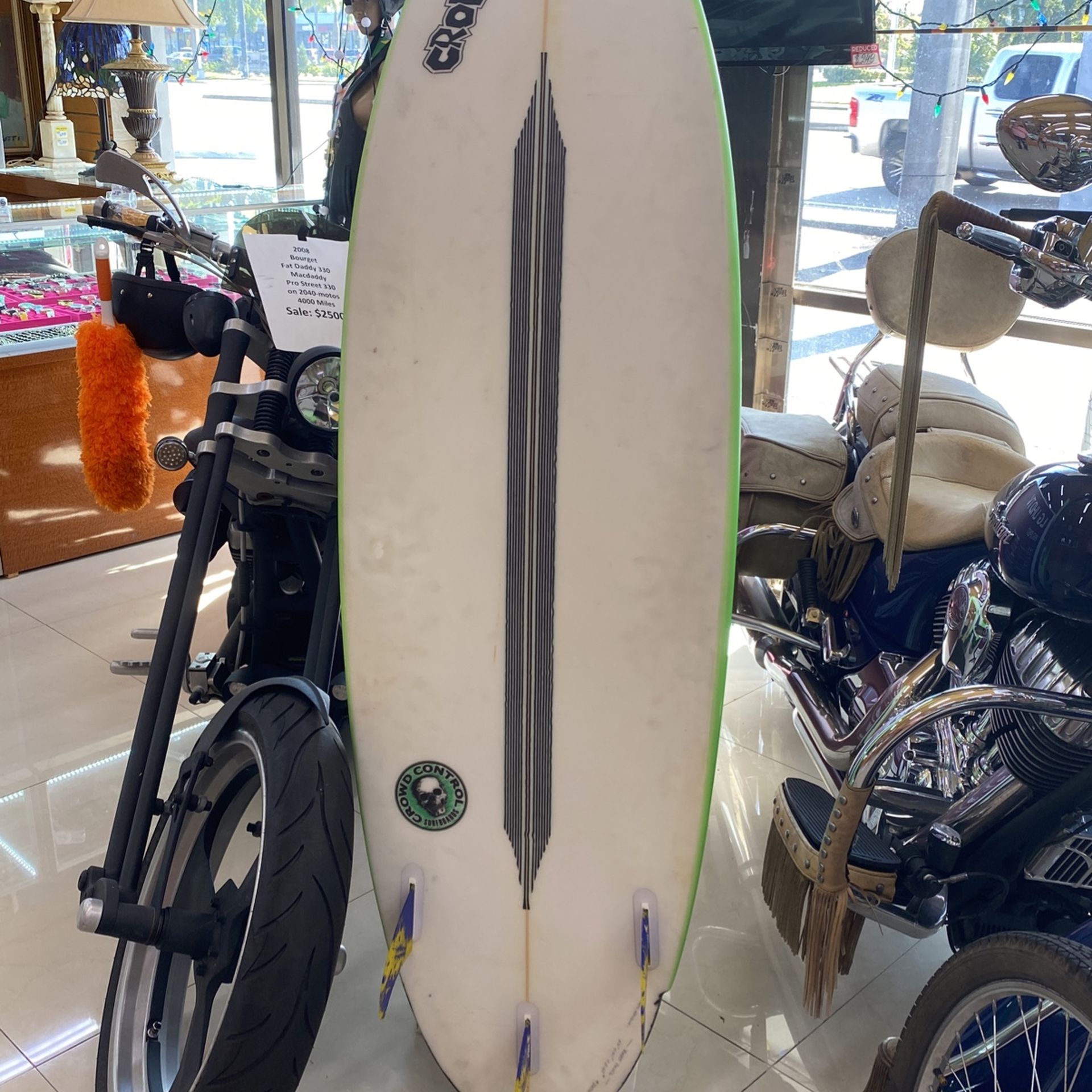 Custom Crowd Control Surfboard 6’0”x21” x 2.65 Fin TV1-DS
