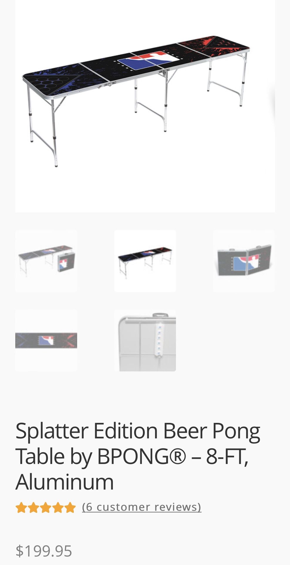 Beer Pong Table, 8 Foot