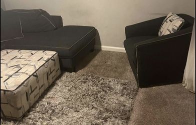 Sectional With Matching Chair And Ottoman  Thumbnail