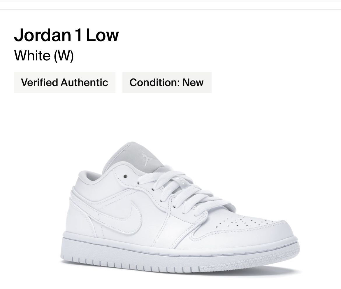Jordan 1 low “White” Size 8W