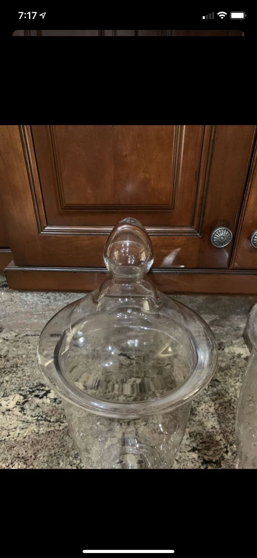 2 large apothecary jars 23” tall originally $60 each now $30 For 1 or both for $50