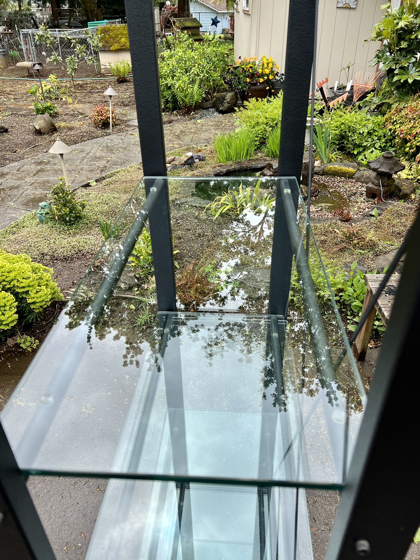 Steel Bookcase w/ Glass Shelves