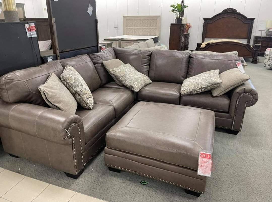 Roleson Quarry LAF Leather Sectional💯🍀Only Sectional Price!!🍀💯👉0-15 miles FREE CURBSIDE DELIVERY💫🌿🙋PLEASE VISIT MY PAGE🙋🌿