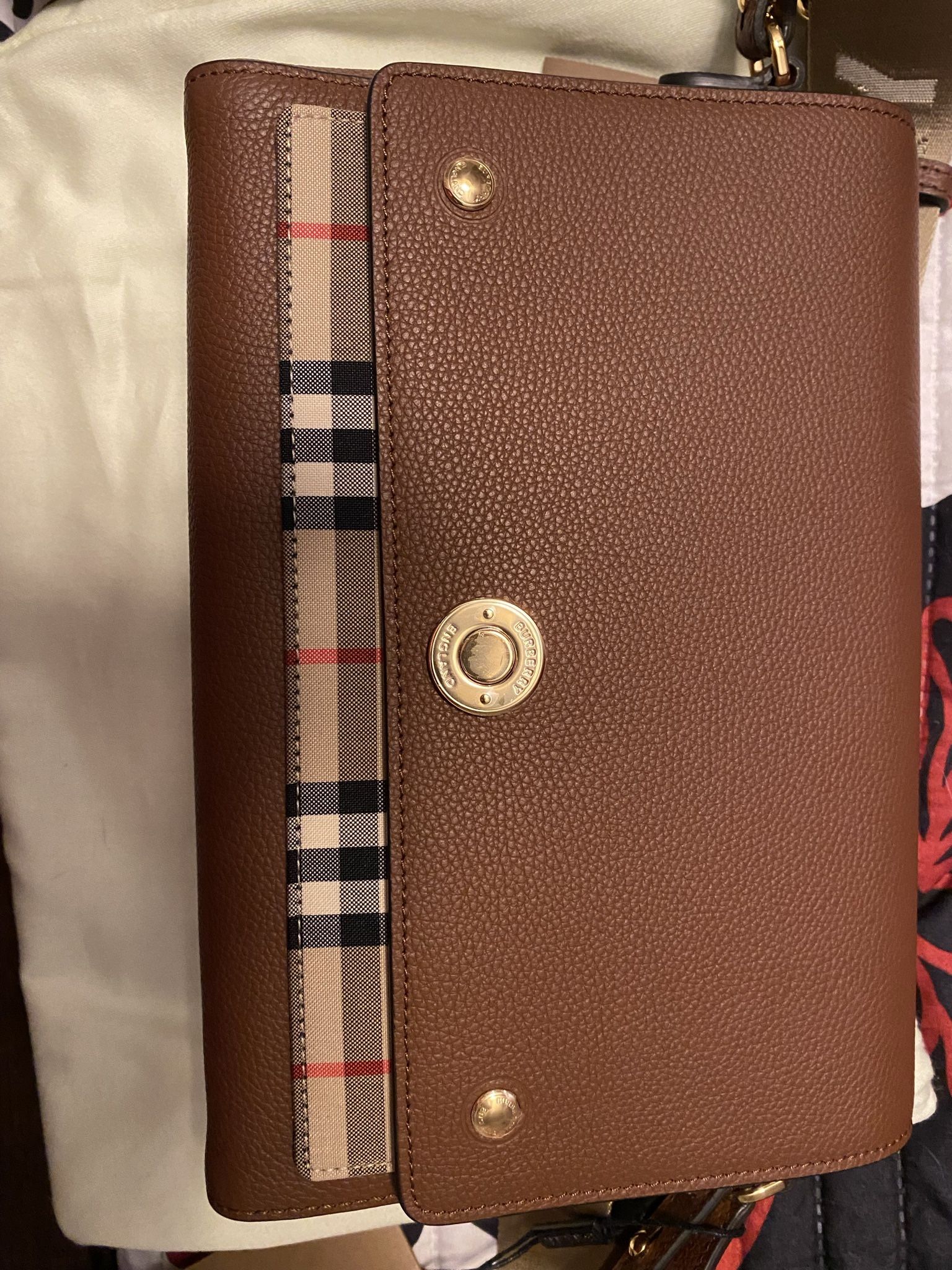 Burberry Leather and Vintage Note Crossbody