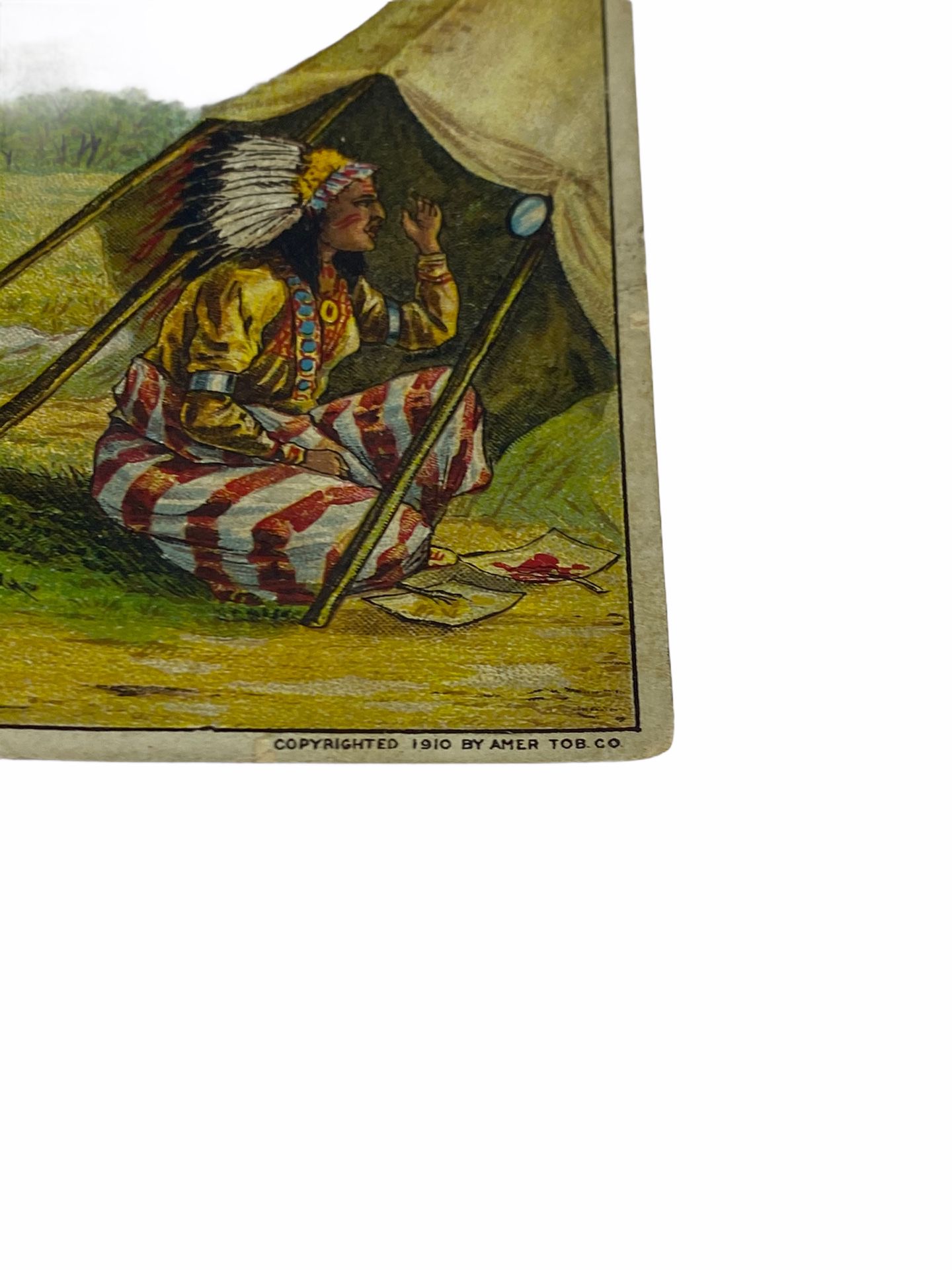 Rare 1910 U.S. Marine Tobacco Cigarette Trading Card Indian Chief Painting Face