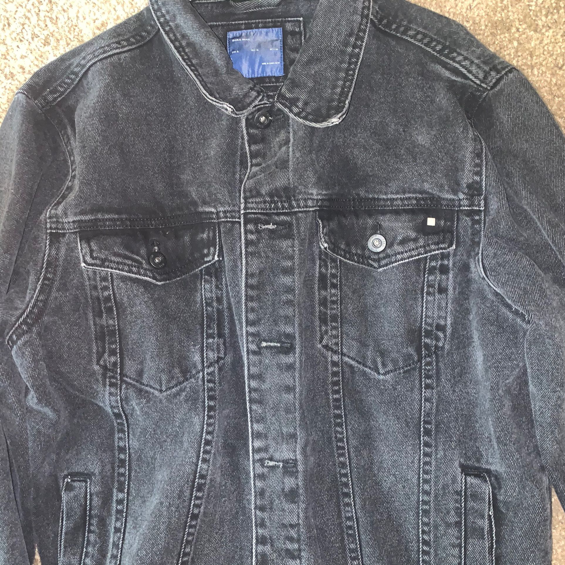 Zara Black Denim Jean Jacket